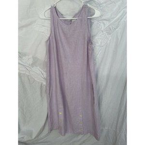 J. Jill Love Linen Sleeveless Shift Dress Lavender Pockets XS/S